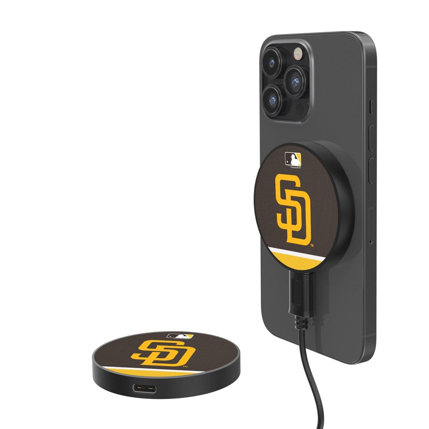 San Diego Padres Stripe 15-Watt Wireless Magnetic Charger-0