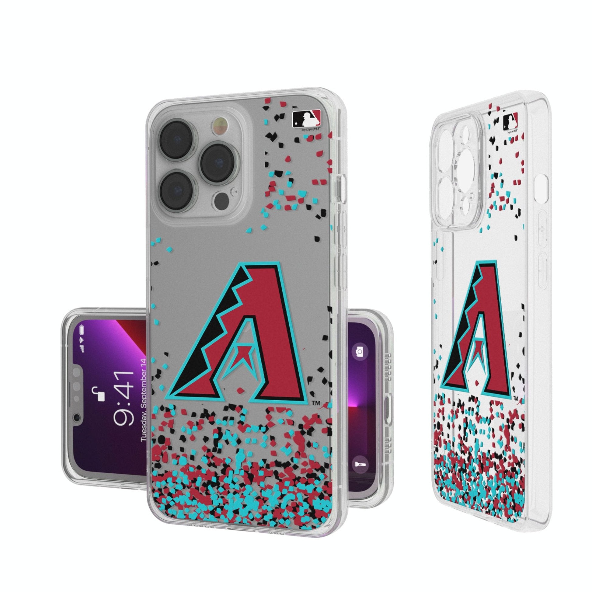 Arizona Diamondbacks Confetti Clear Phone Case-0