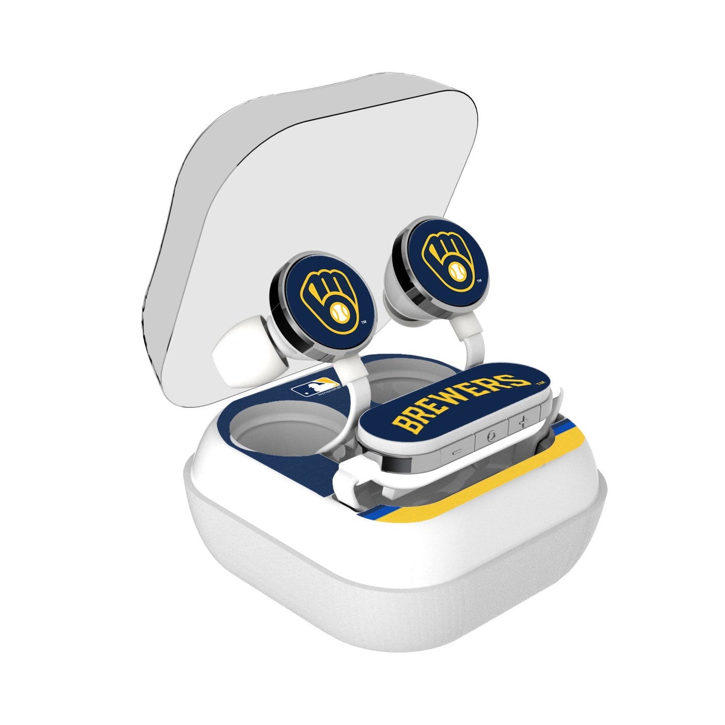 Milwaukee Brewers Stripe Wireless Earbuds-0