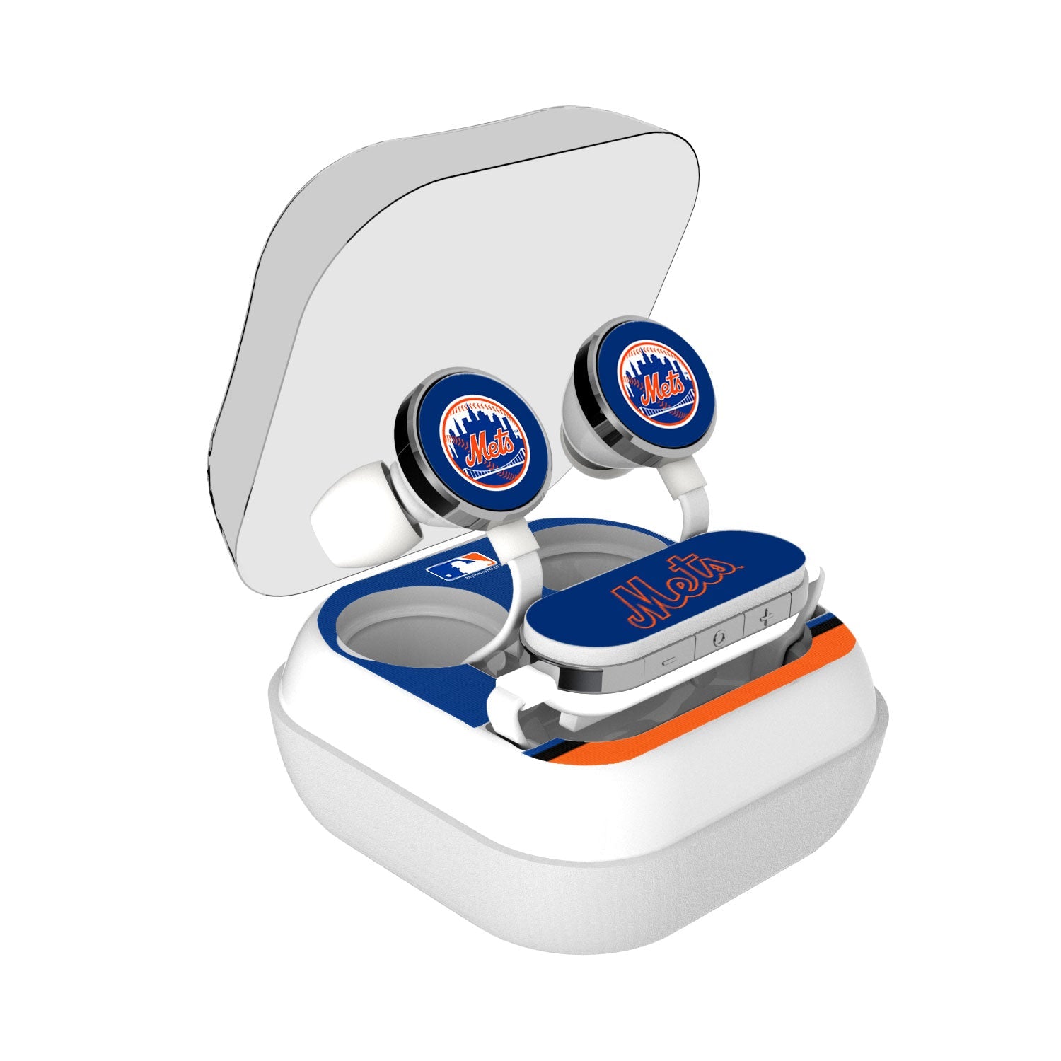 New York Mets Stripe Wireless Earbuds-0