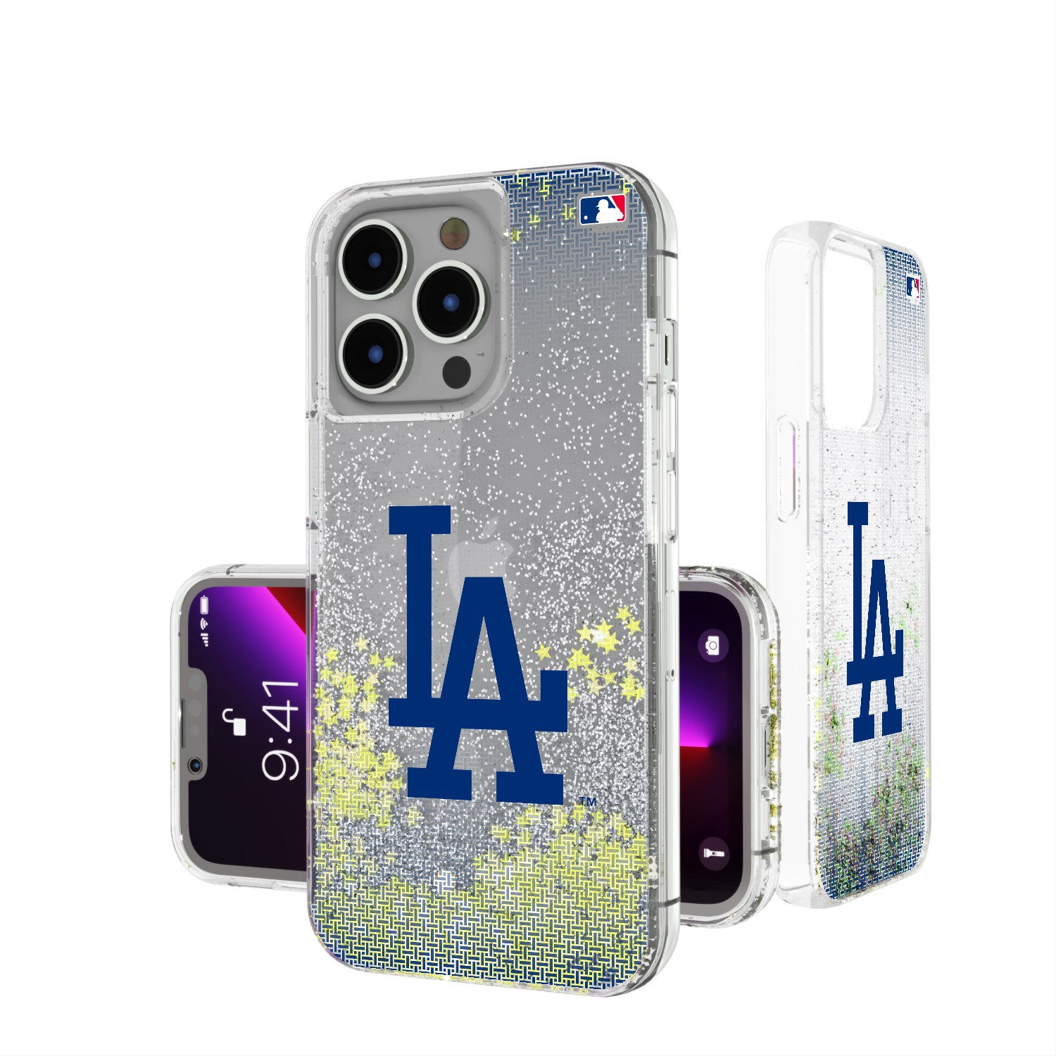 LA Dodgers Linen Glitter Phone Case-0