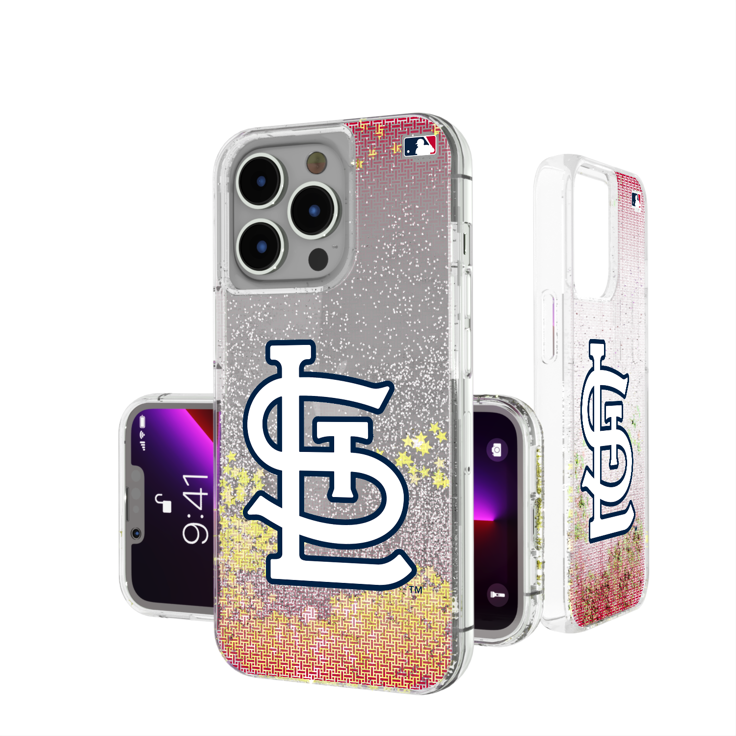 St Louis Cardinals Linen Glitter Phone Case-0