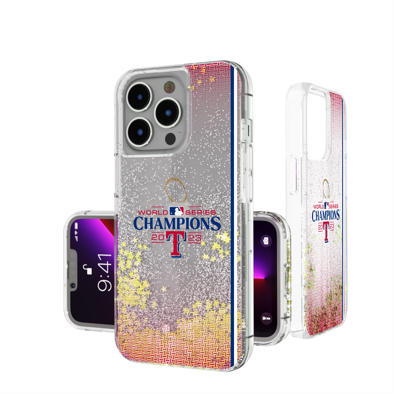 Texas Rangers 2023 MLB World Series Glitter Case-0