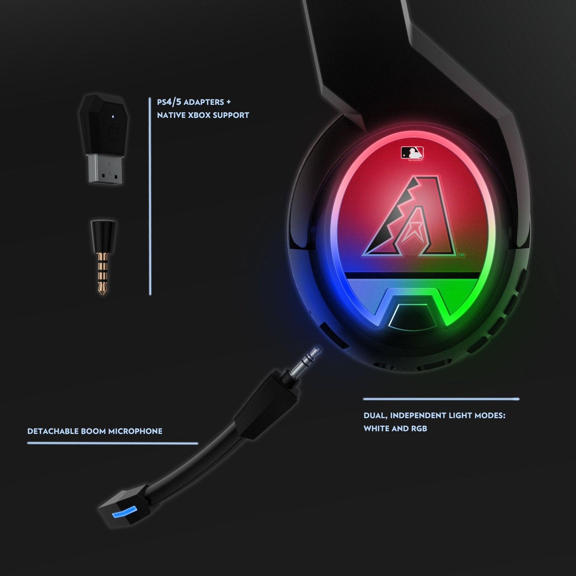 Arizona Diamondbacks Stripe Gaming Headphones-1