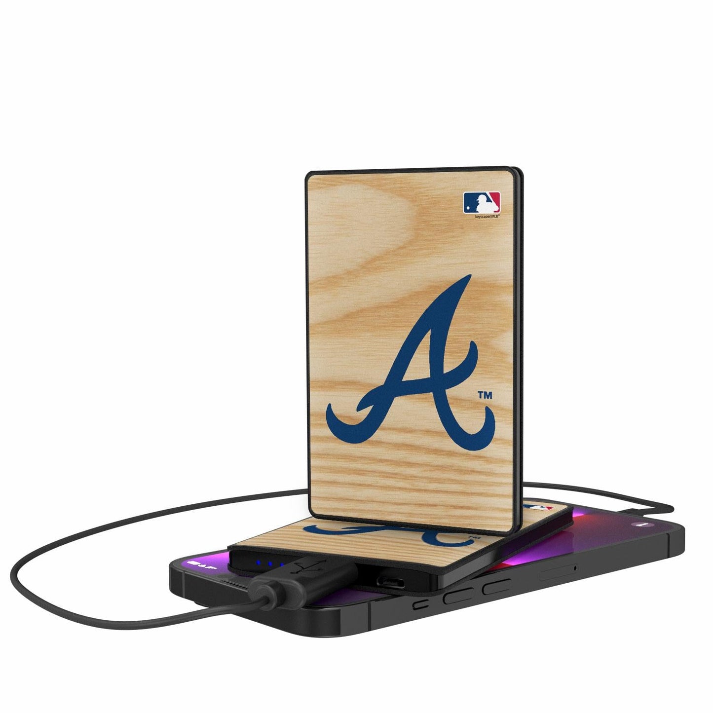 Atlanta Braves Wood Bat 2500mAh Credit Card Powerbank-0