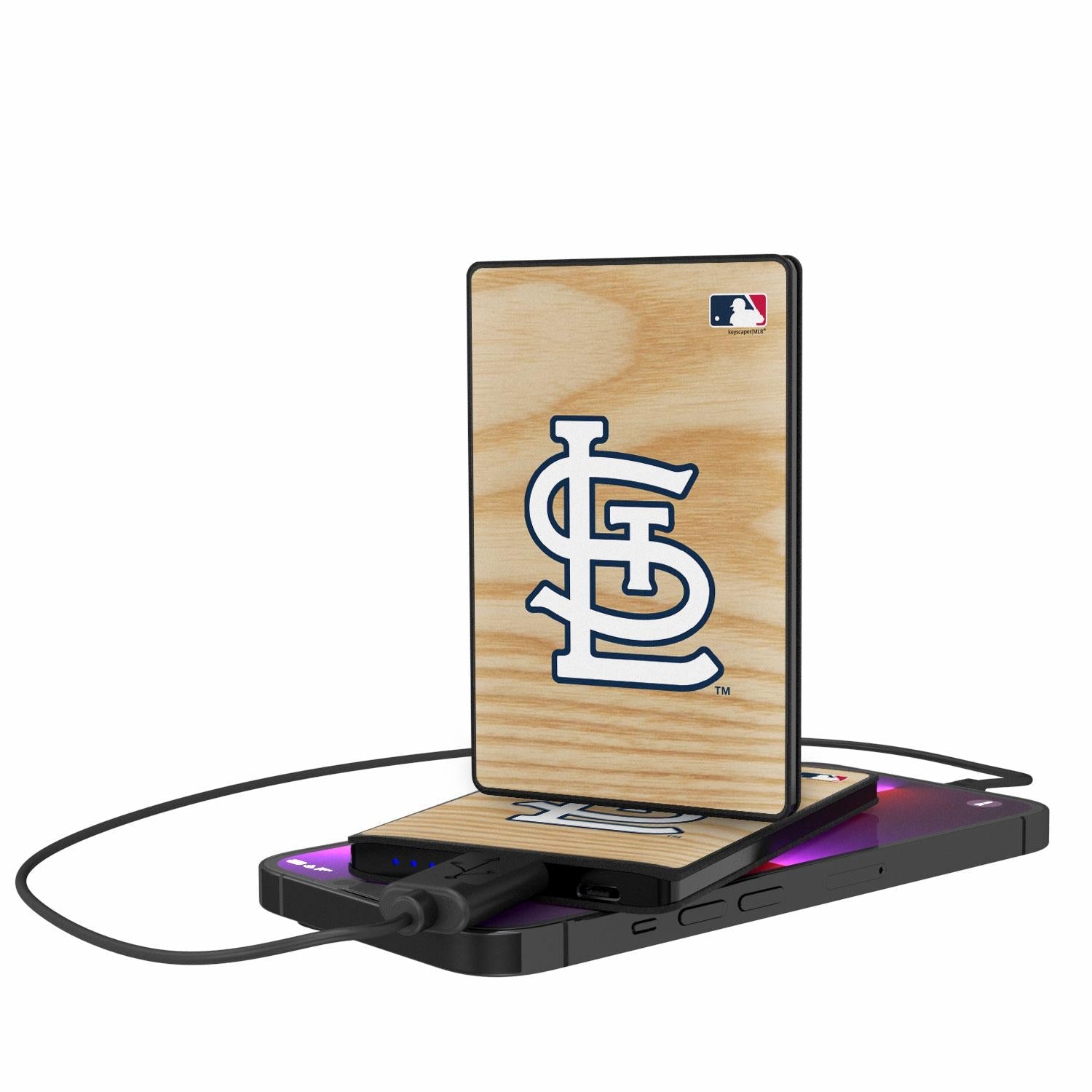 St Louis Cardinals Wood Bat 2500mAh Credit Card Powerbank-0