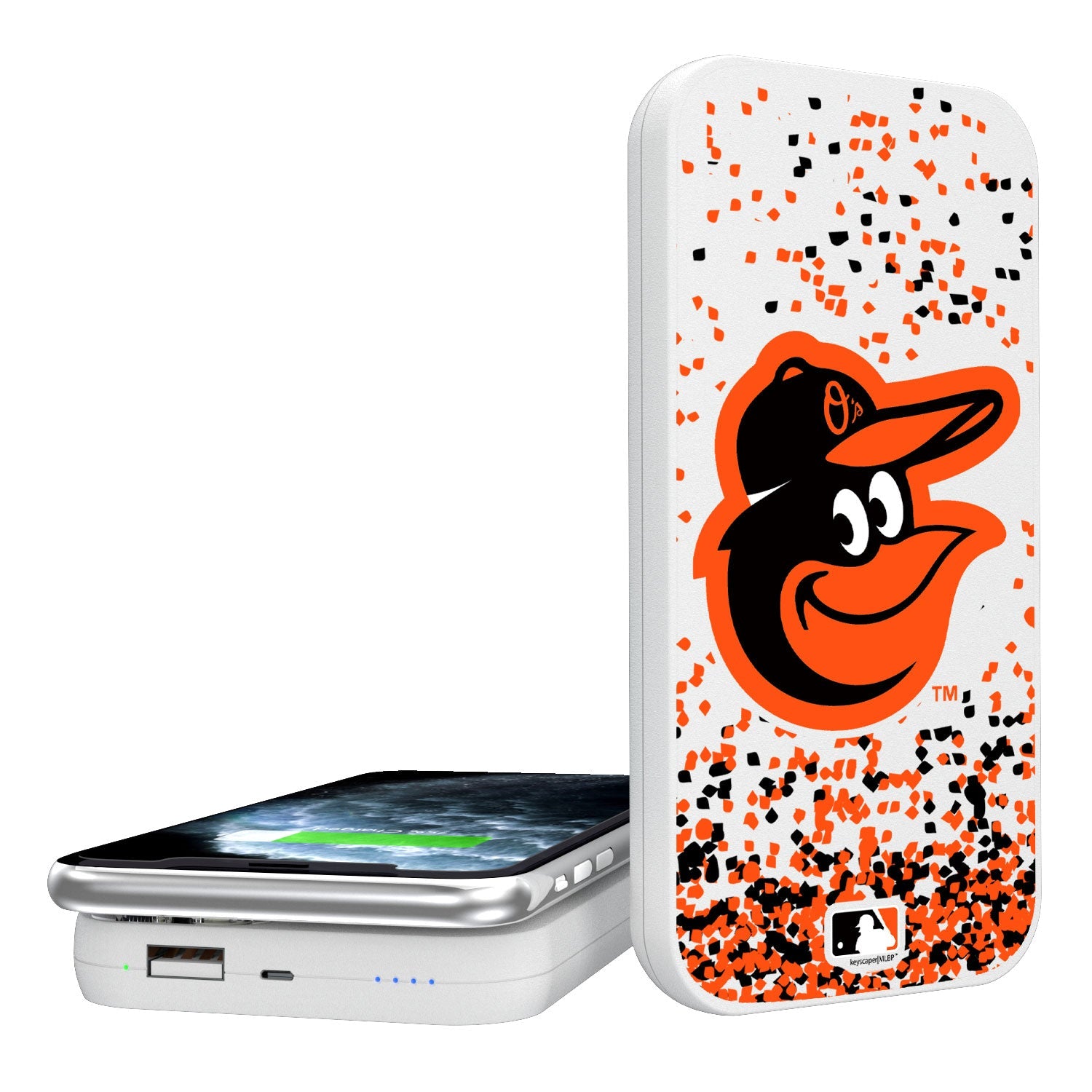 Baltimore Orioles Confetti 5000mAh Portable Wireless Charger-0