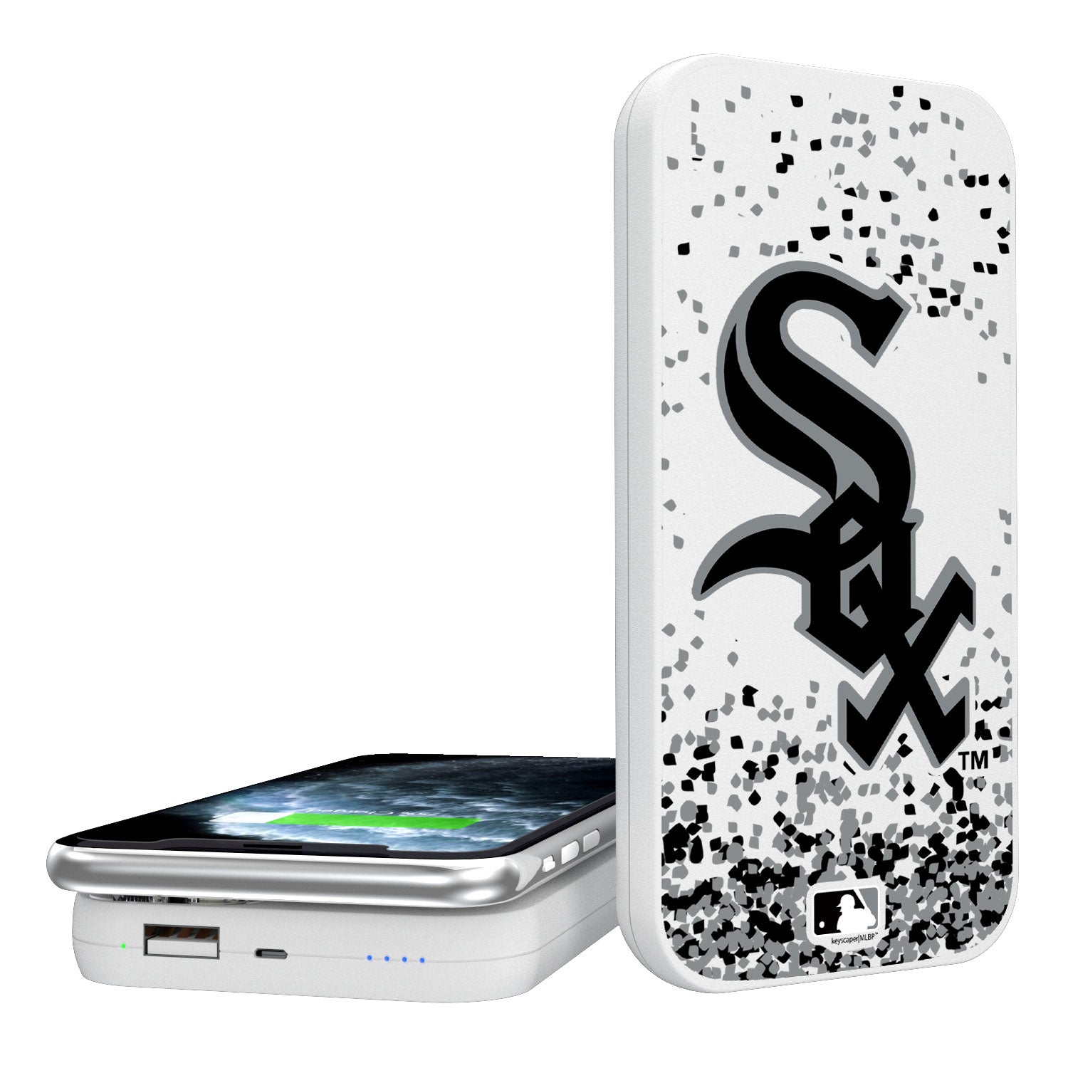 Chicago White Sox Confetti 5000mAh Portable Wireless Charger-0