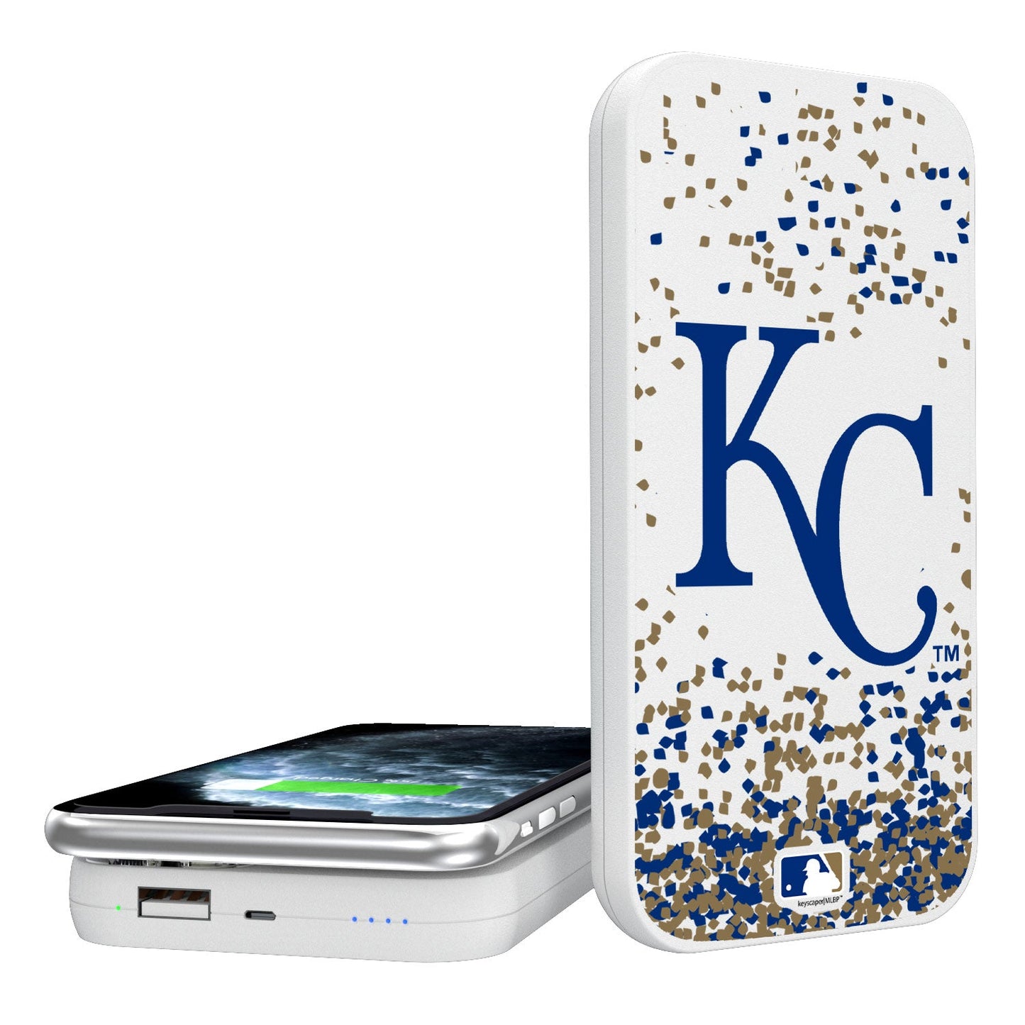 Kansas Royals Confetti 5000mAh Portable Wireless Charger-0