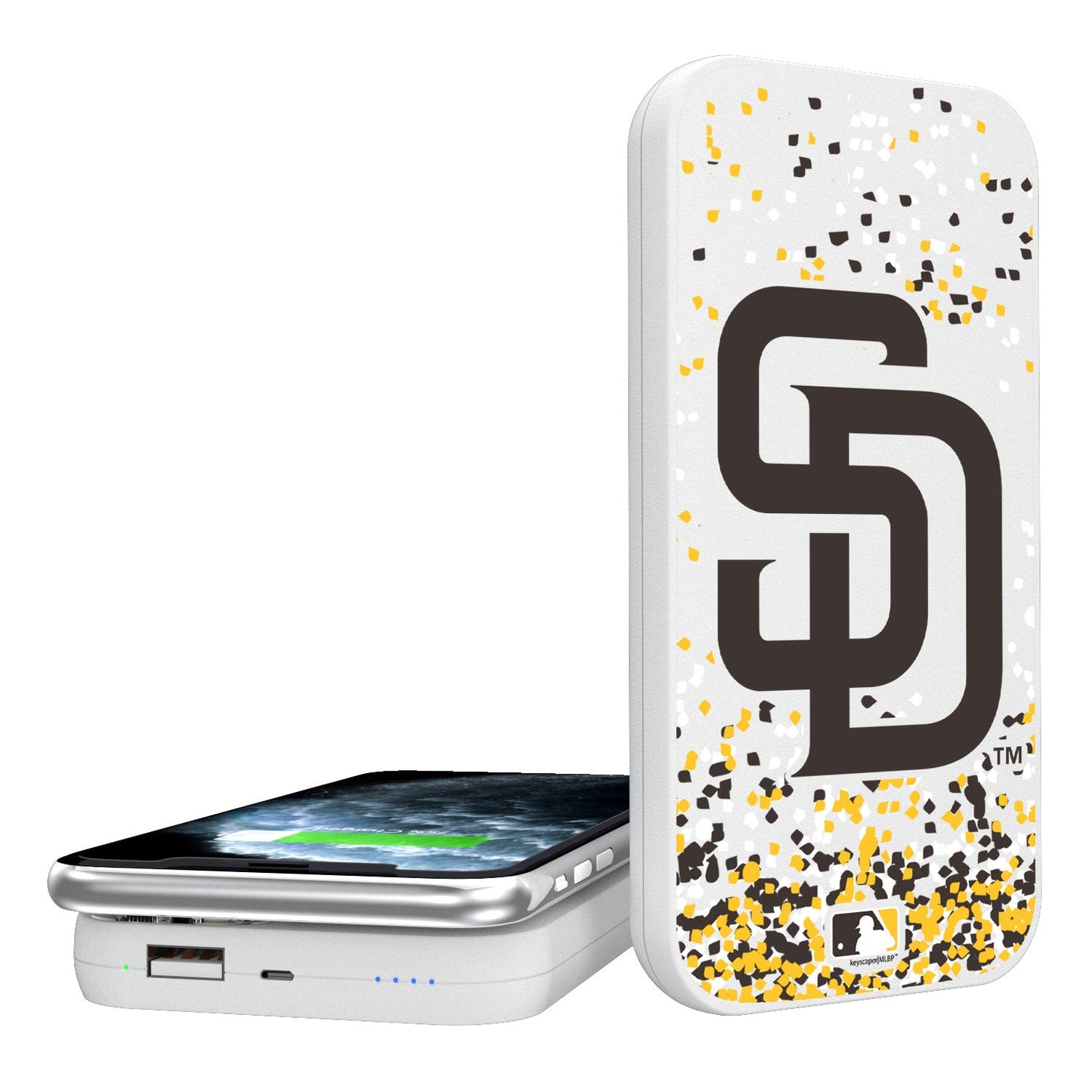 San Diego Padres Confetti 5000mAh Portable Wireless Charger-0