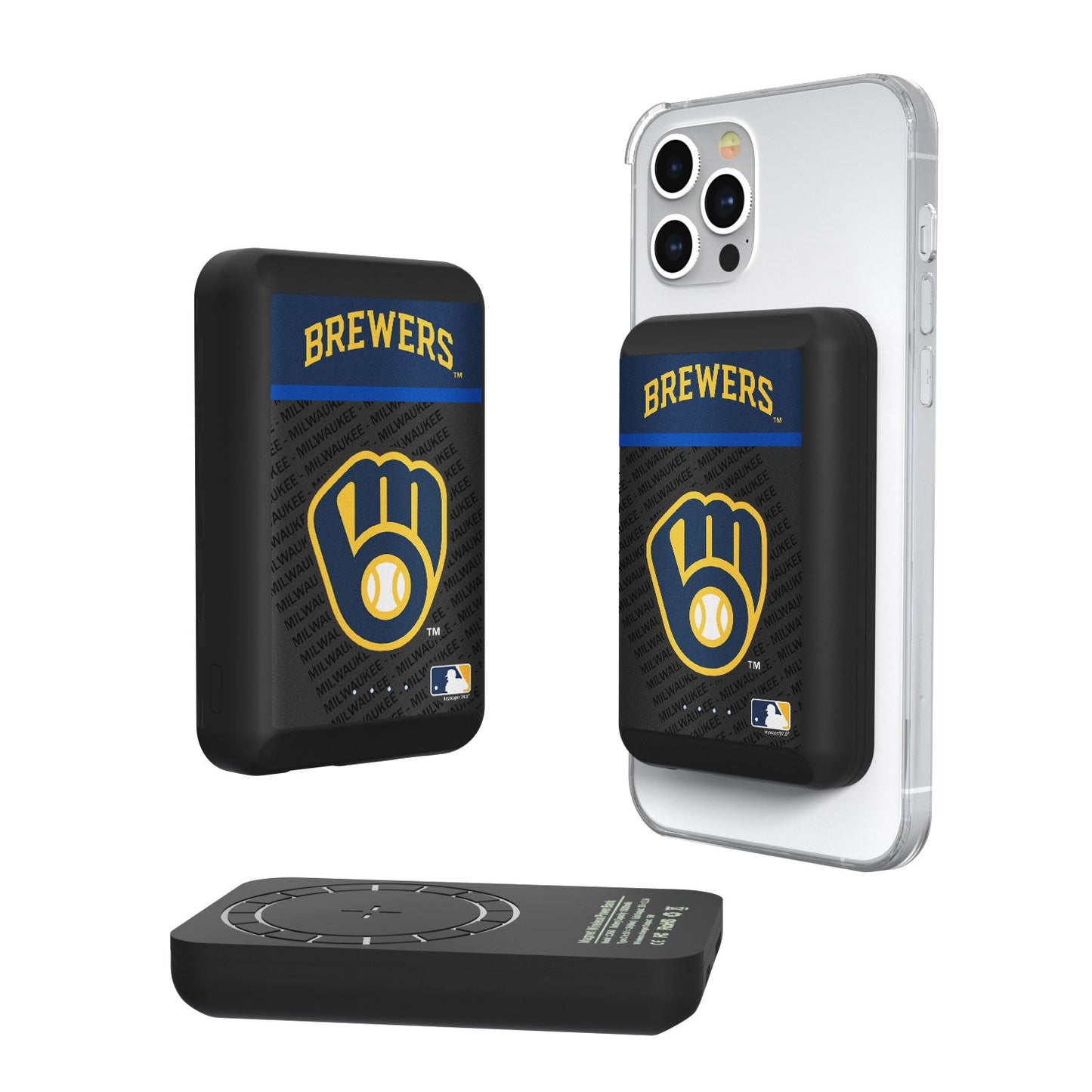 Milwaukee Brewers Endzone Plus 5000mAh Magnetic Wireless Charger-0