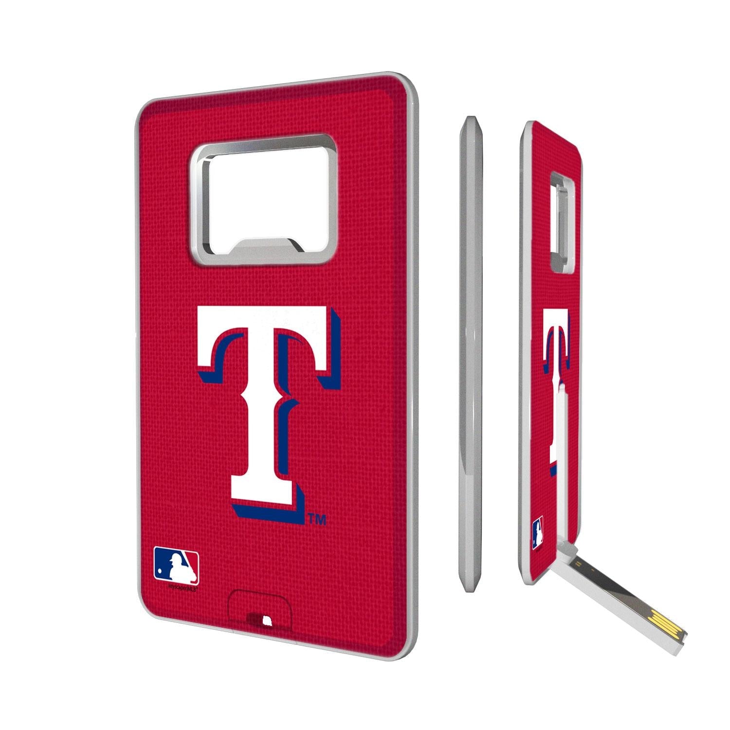 Texas Rangers Solid Credit Card USB Drive with Bottle Opener 32GB-0