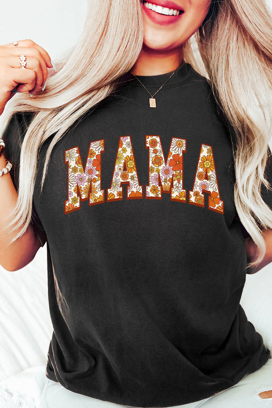 Sunny Flower MAMA Letter Graphic Tee-0