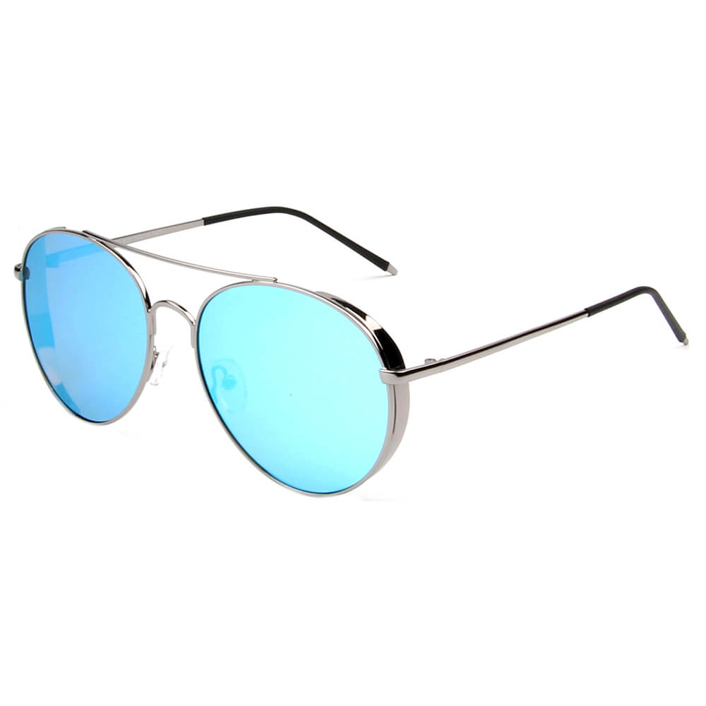 Baza - Classic Polarized Mirrored Aviator Sunglasses-0