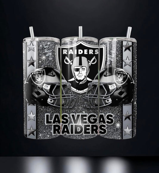 Las Vegas Raiders Helmet Stars 20 Oz Tumbler