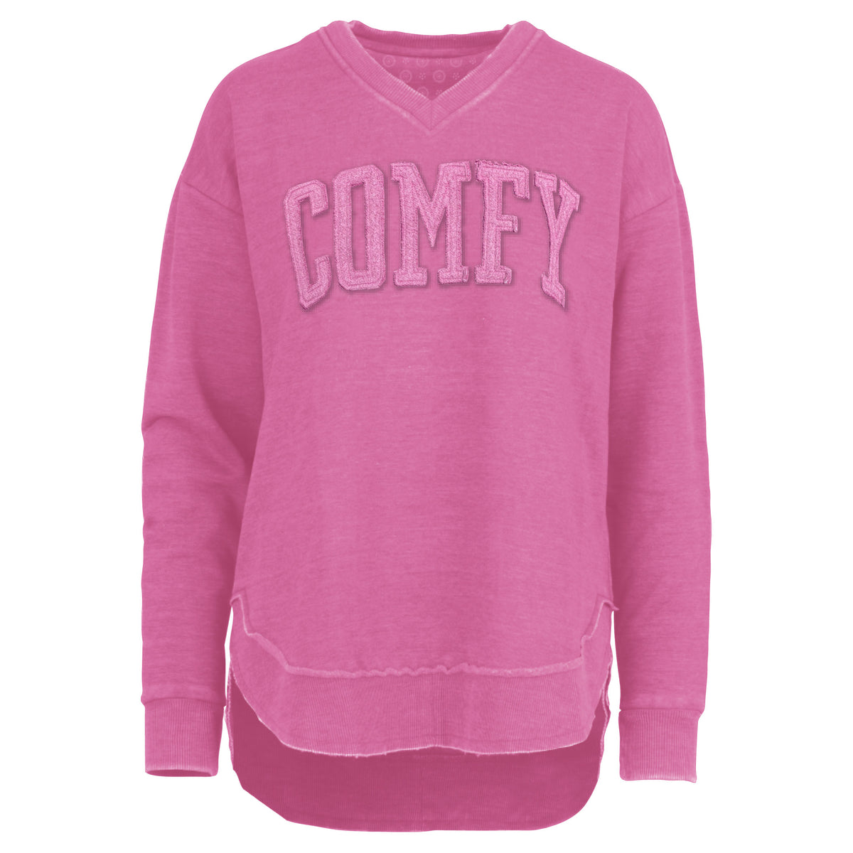 Comfy Appliqued V-Neck Fleece