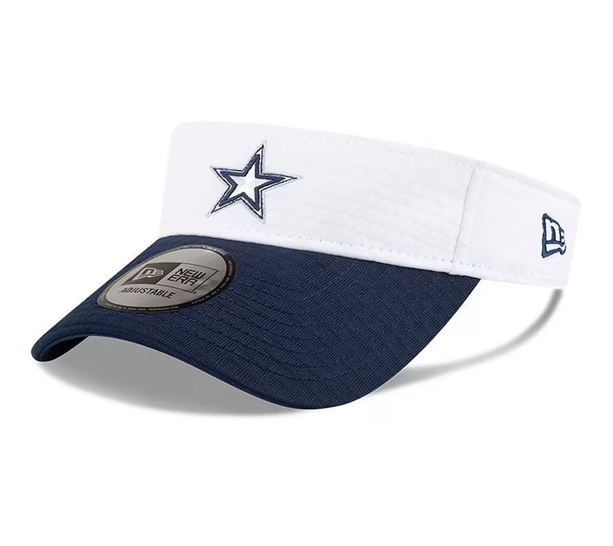 Men's Dallas Cowboys New Era White/Navy 2024 NFL Training Camp Adjustable Visor