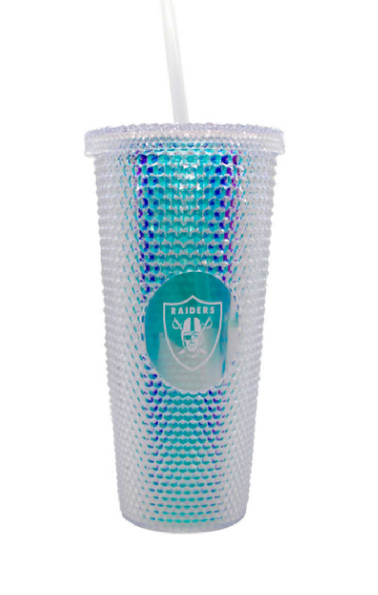 Las Vegas Raiders Iridescent Studded 24 oz Tumbler