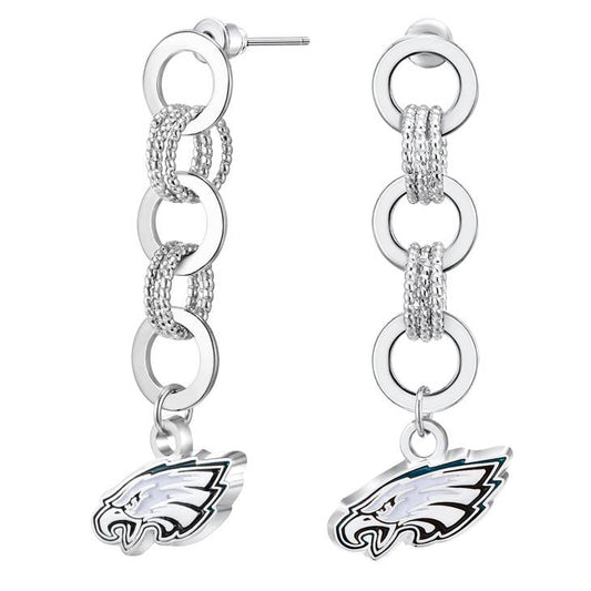 NFL Philadelphia Eagles Circle Links Post Earrings