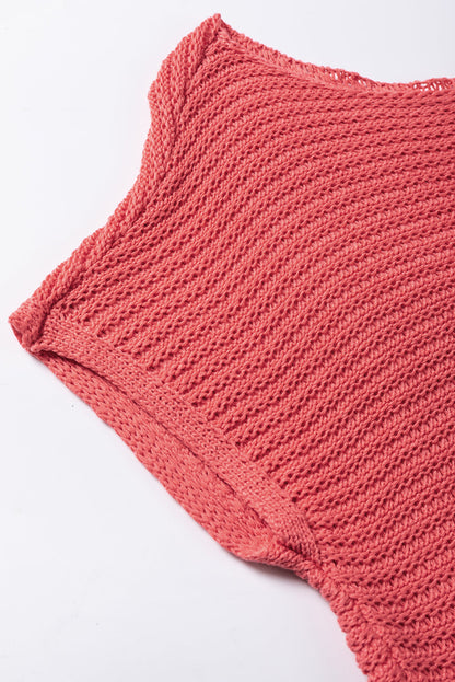 Melina Loose Knit Short Dolman Sleeve Sweater-9