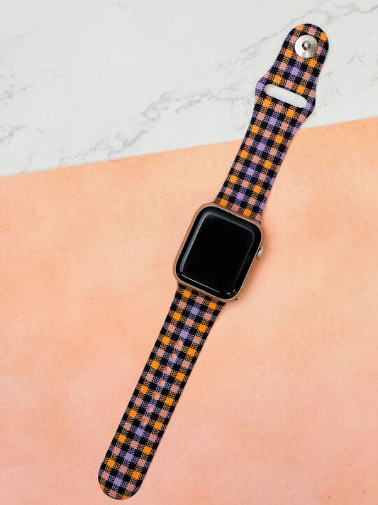 Halloween Plaid Printed Silicone Smart Watch Band