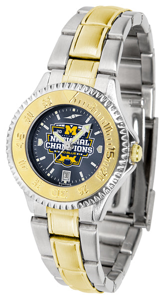 Michigan Wolverines 2023 National Champions Ladies' Competitor Two-Tone Watch AnoChrome