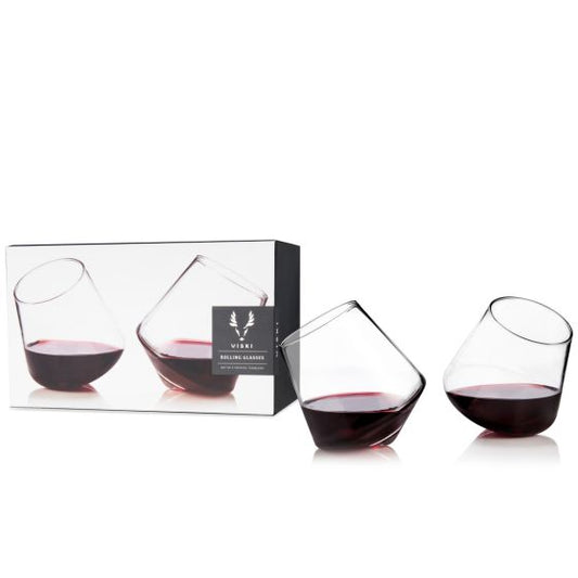 Rolling Crystal Wine Glasses by Viski