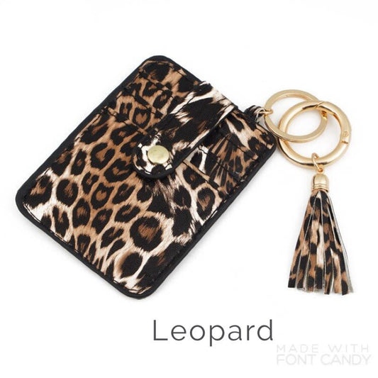 Leopard Credit Card Wallet Key Chain