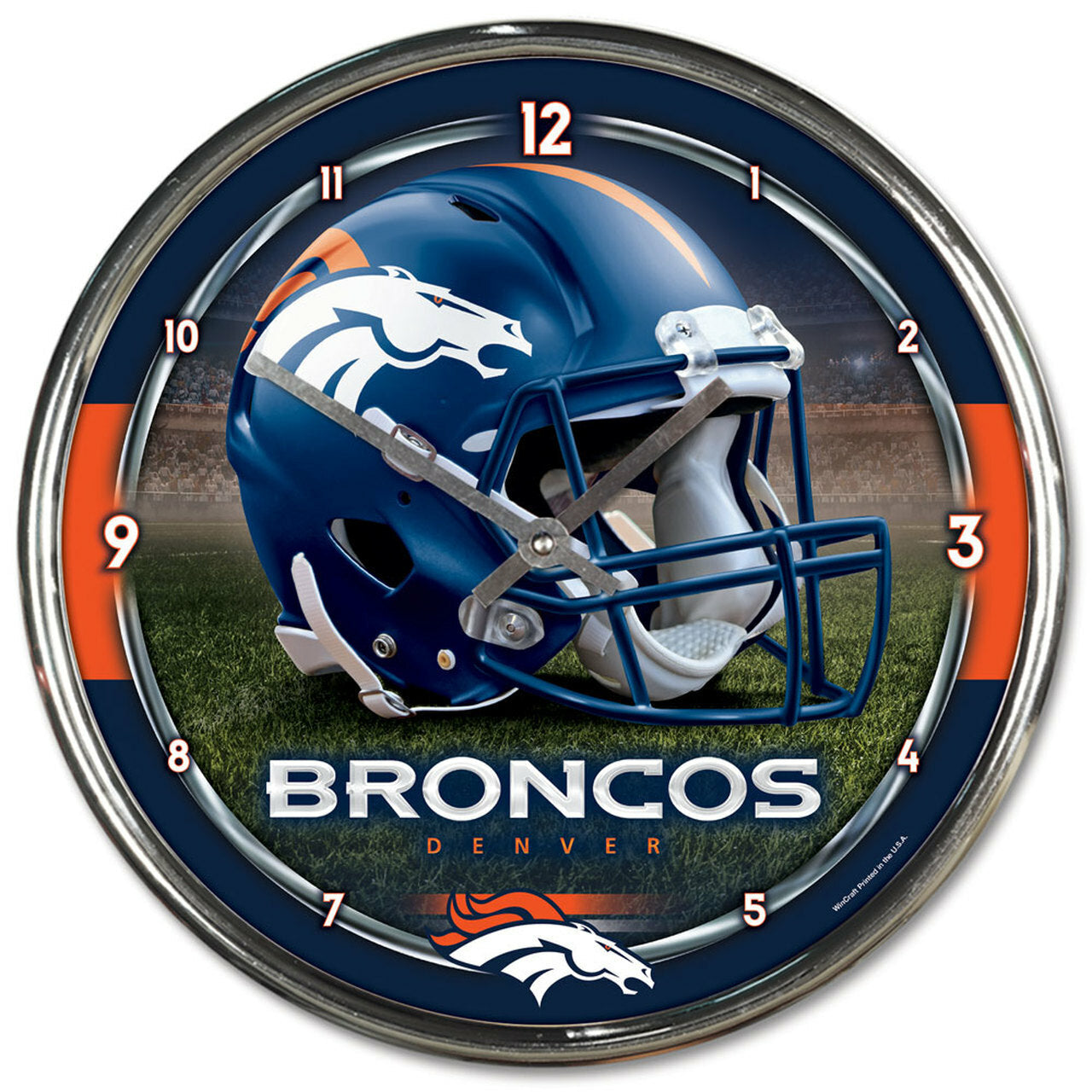 Denver Broncos Chrome Wall Clock