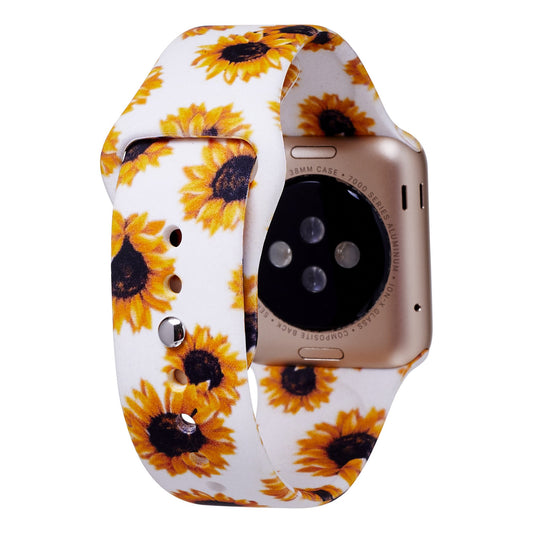 White Sunflower Apple Watch Band