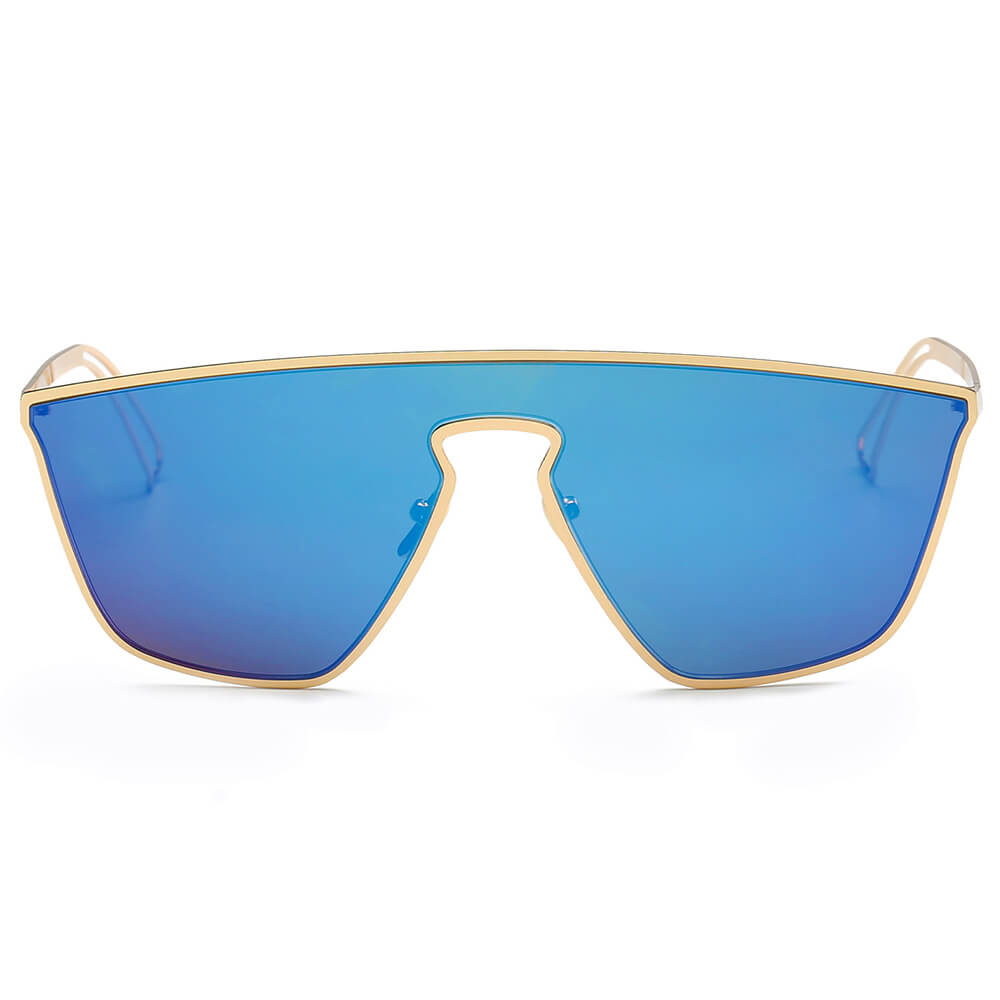 BEVERLY | Women Square Futuristic Flat Lens Sunglasses-5