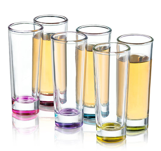 Set of 6 Hue Colored Shot Glasses
