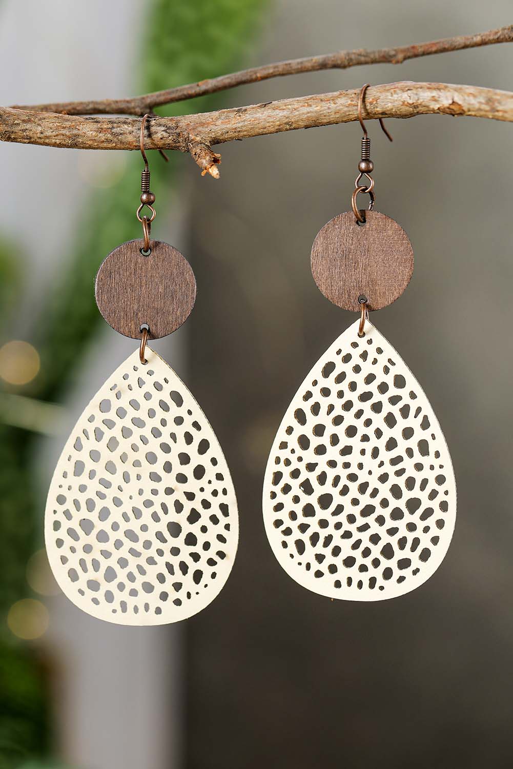 Cut-Out Water Drop Hook Earrings-0