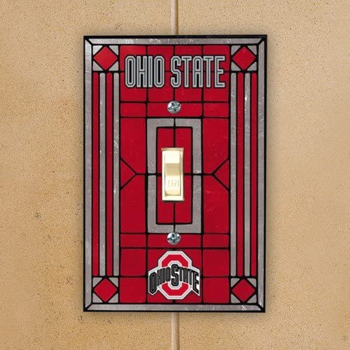 Ohio State Buckeyes Art Glass Light Switch Cover