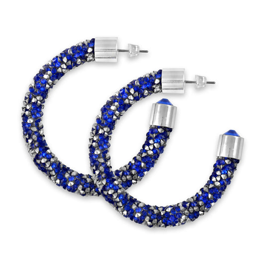 Crystal Cluster Earrings Navy