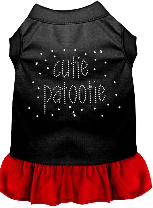Rhinestone Cutie Patootie Dress Black with Red