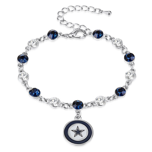 Dallas Cowboys Two Tone Crystal Bangle Bracelet