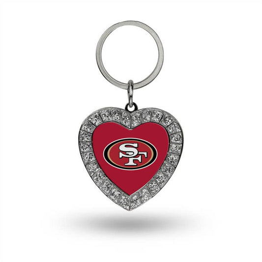 San Francisco 49ers Rhinestone Heart Keychain