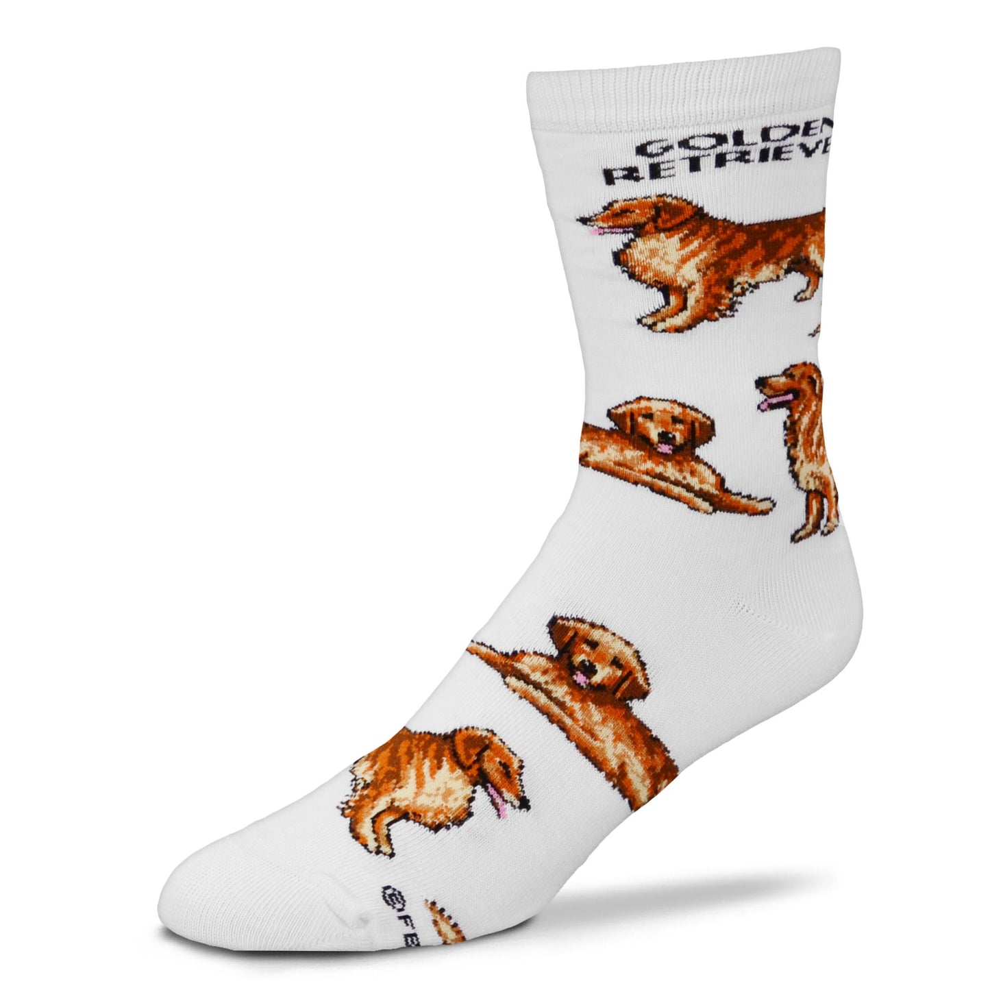 Women's Golden Retriever Poses Socks