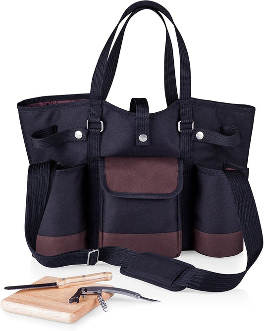 Picnic Time Brand Wine Country Tote with Cheese Service and Corkscrew