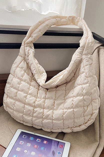 Kylie Quilted Zipper Tote Bag-10