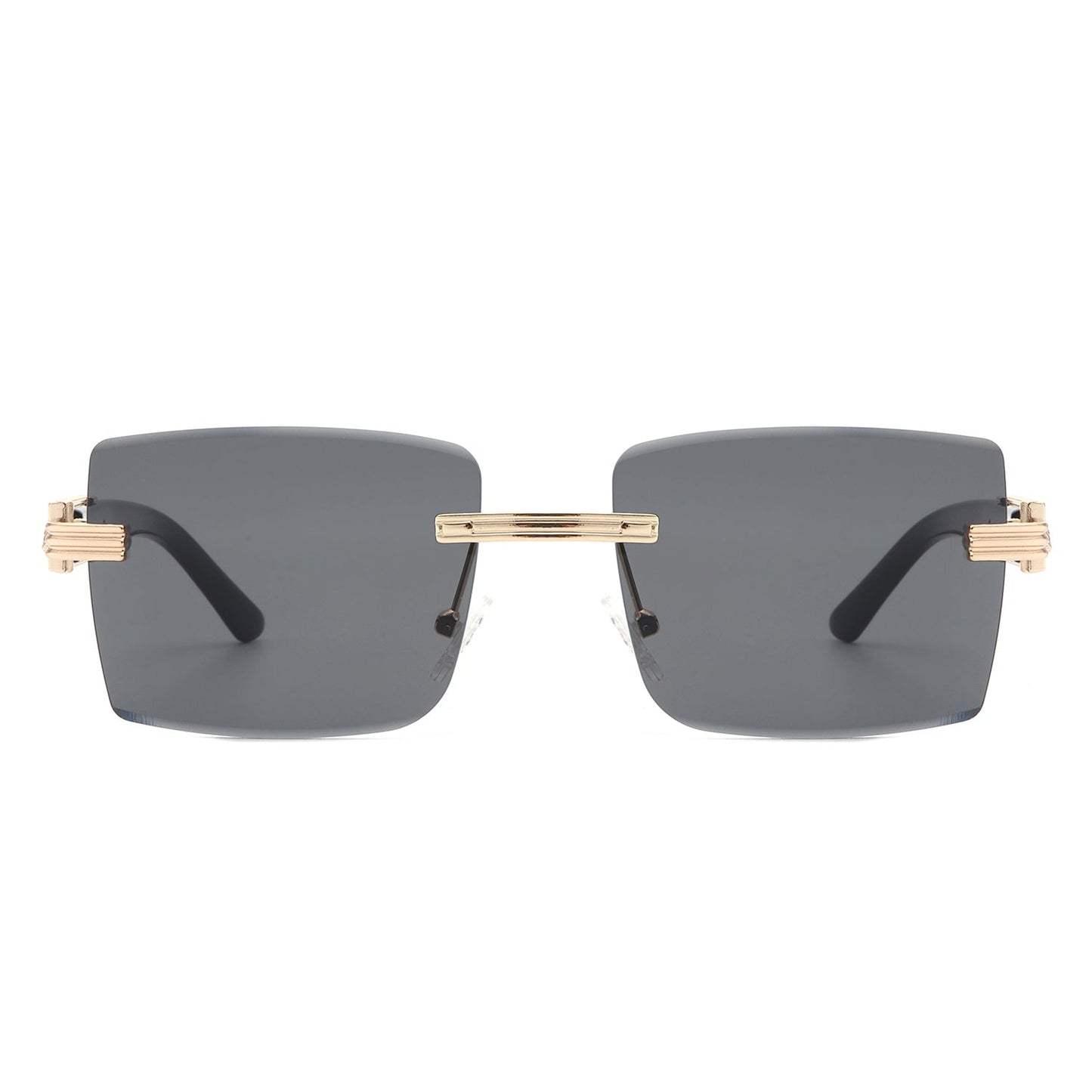 Tycho - Rimless Square Retro Tinted Fashion Flat Top Sunglasses-7