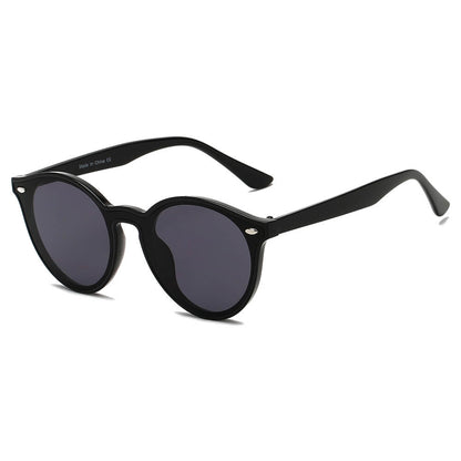 CROSBY | Unisex Fashion Retro Round Horn Rimmed Sunglasses-6