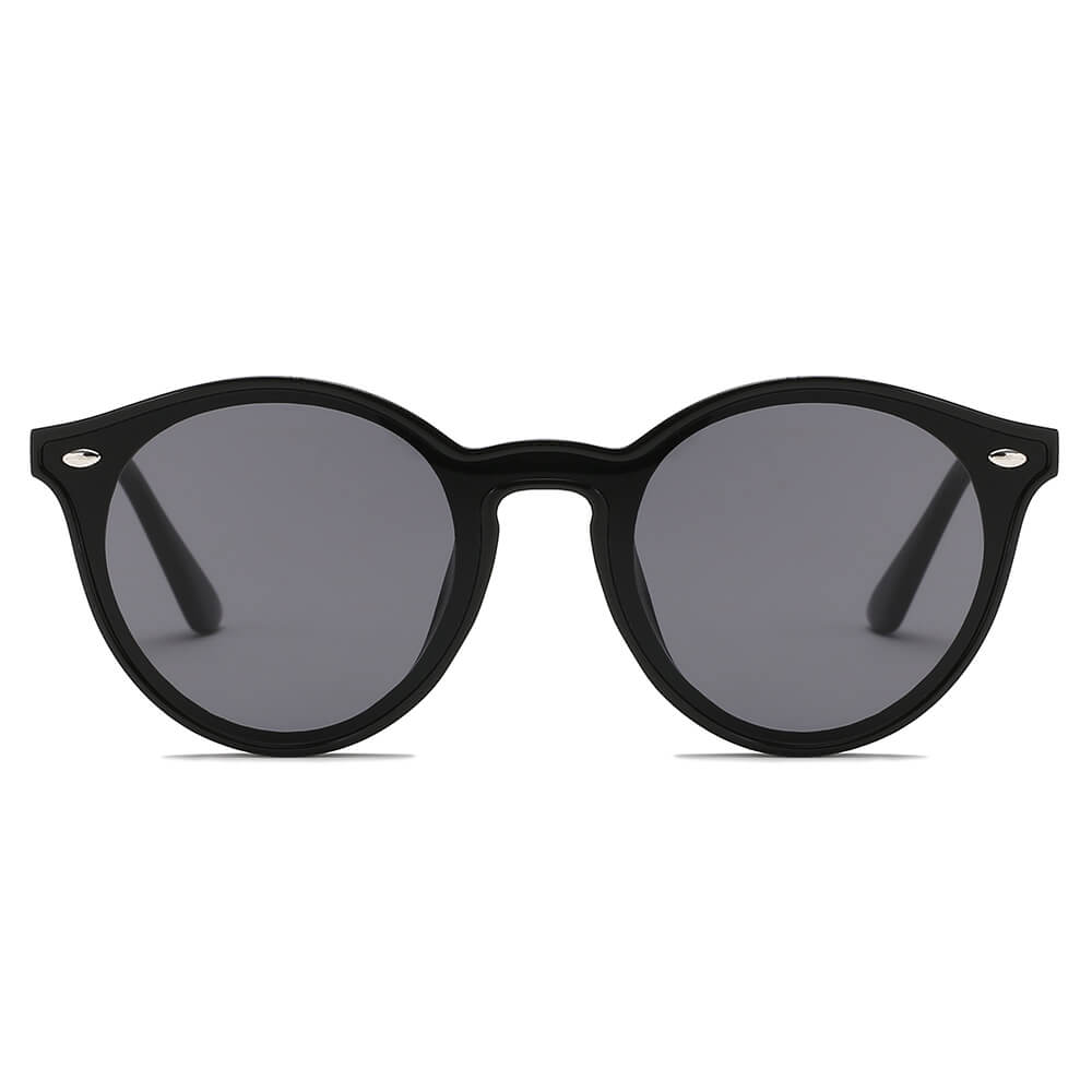 CROSBY | Unisex Fashion Retro Round Horn Rimmed Sunglasses-7