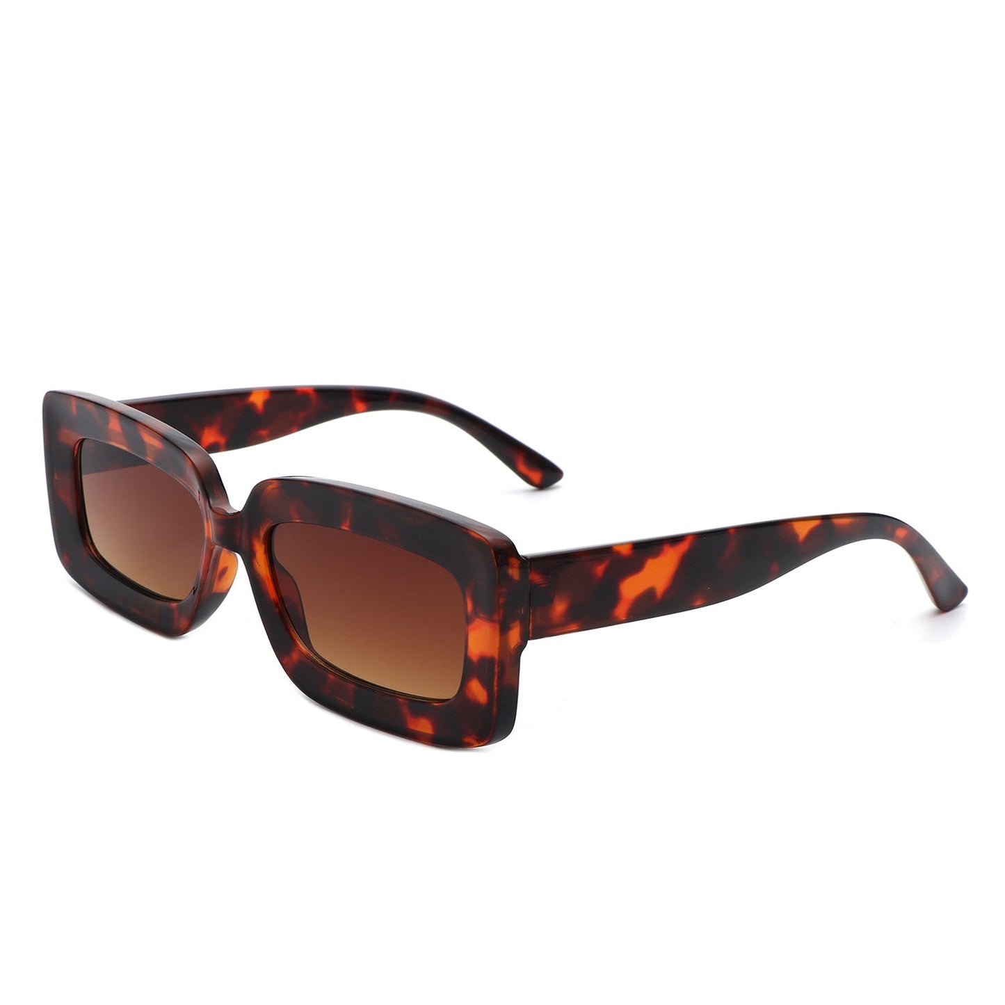 Celestra - Rectangle Flat Lens Fashion Tinted Square Sunglasses-3