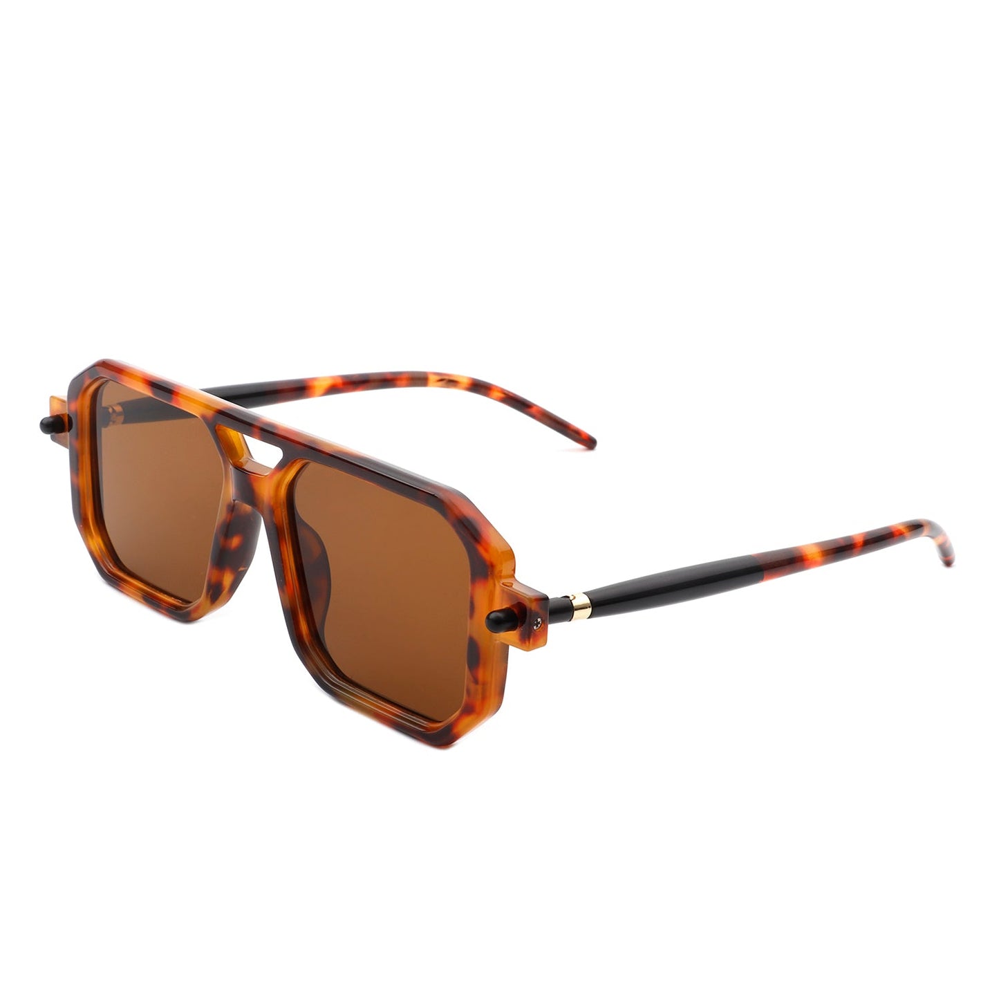 Bluebird - Retro Square Flat Top Brow-Bar Fashion Sunglasses-4