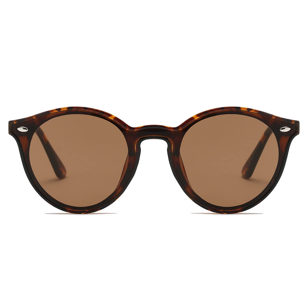 CROSBY | Unisex Fashion Retro Round Horn Rimmed Sunglasses-3