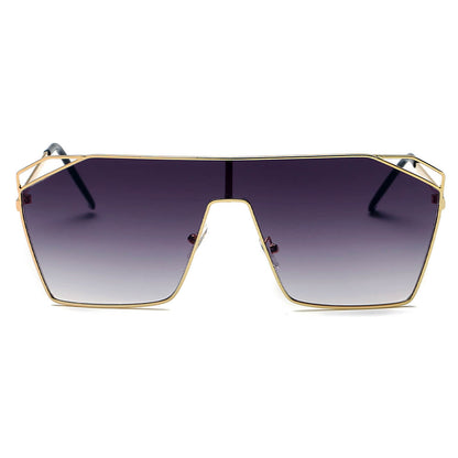 LAVAL | S2071 - Flat Top Metal Oversize Square Fashion Sunglasses-3