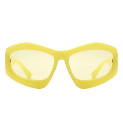 Xaron - Geometric Square Tinted Oversize Chunky Fashion Sunglasses-5