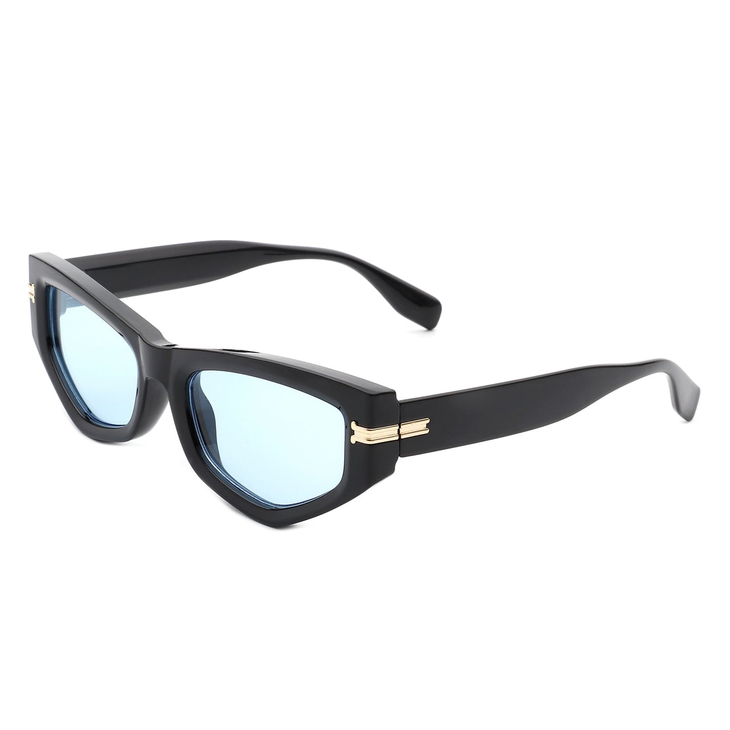 Oasisia - Geometric Fashion Narrow Irregular Cat Eye Sunglasses-6